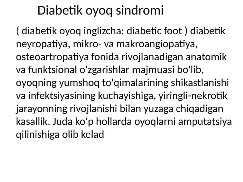 Diabetik oyoq sindromi