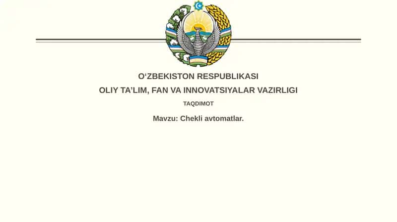 Chekli avtomatlar