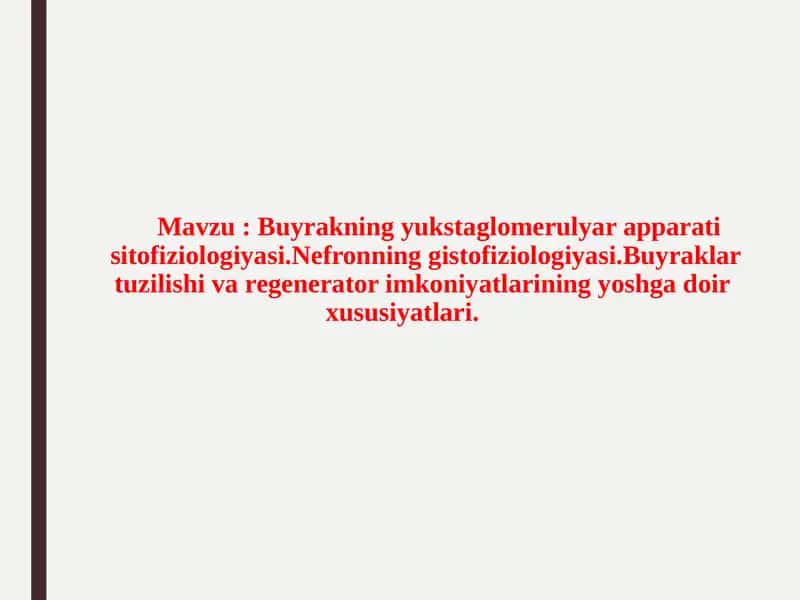 Nefron gistologiyasi