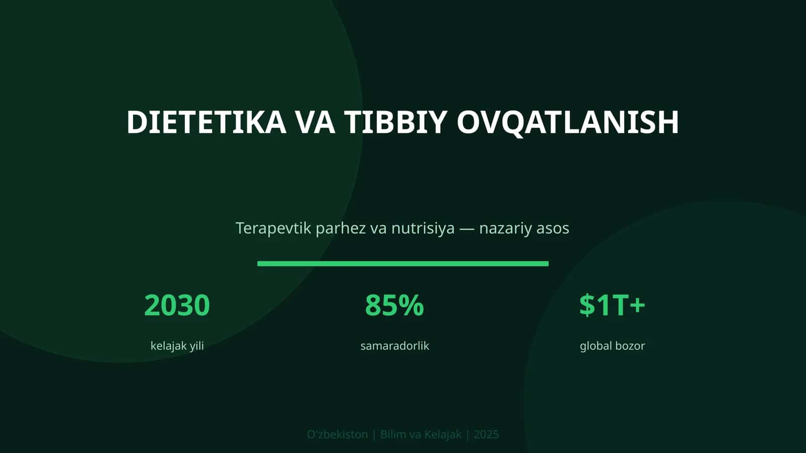 Dietetika va tibbiy ovqatlanish