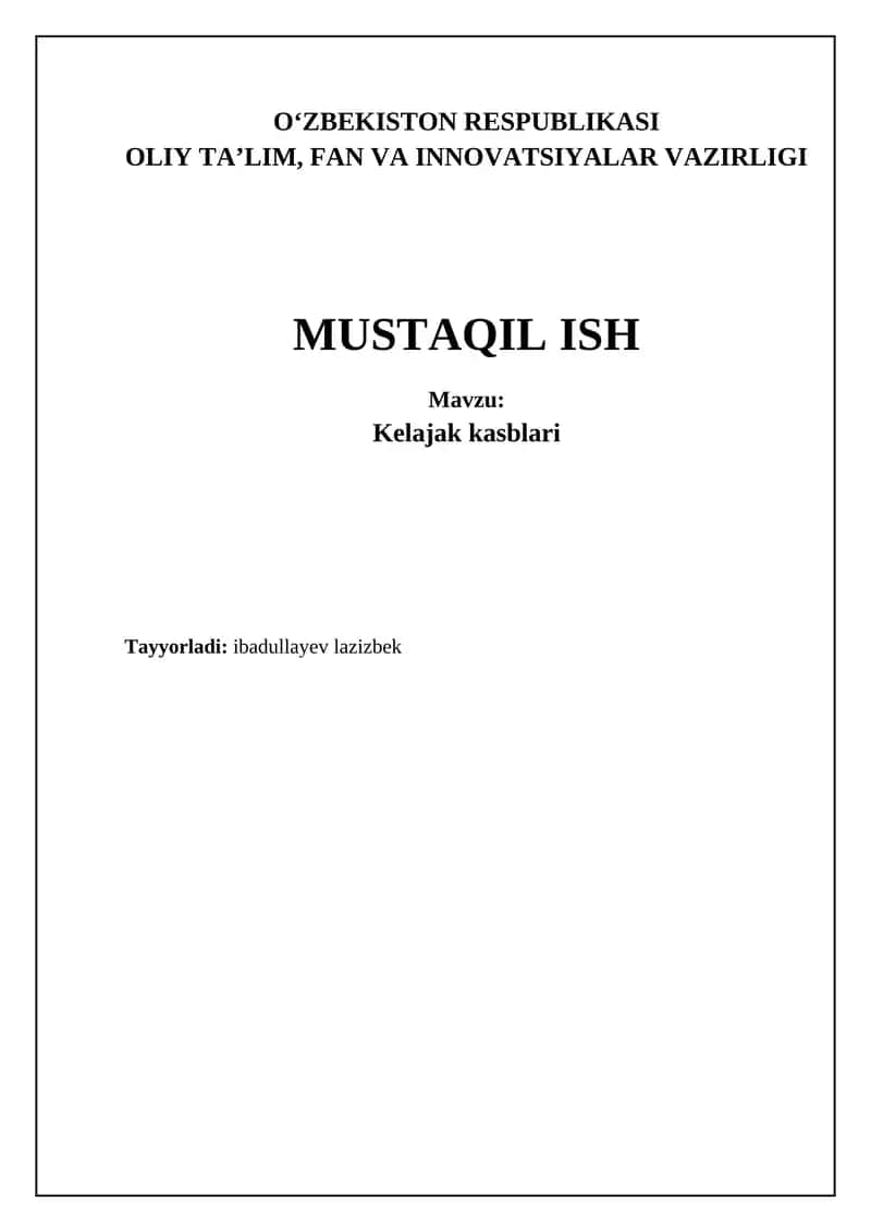 Kelajak kasblari