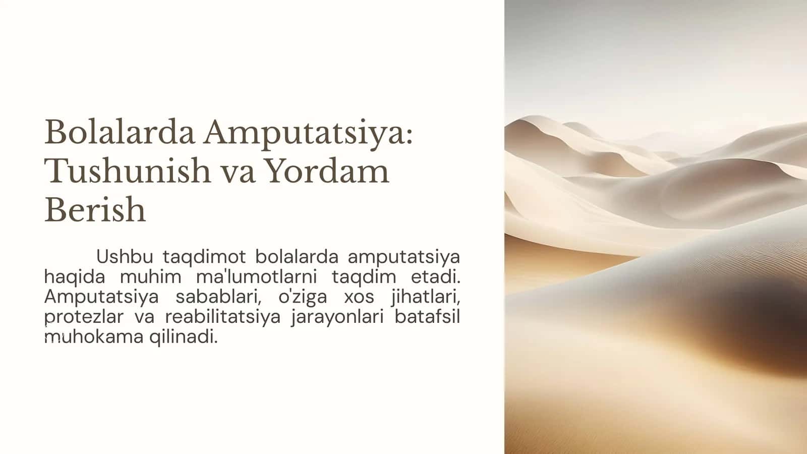 Bolalarda Amputatsiya: Tushunish va Yordam Berish