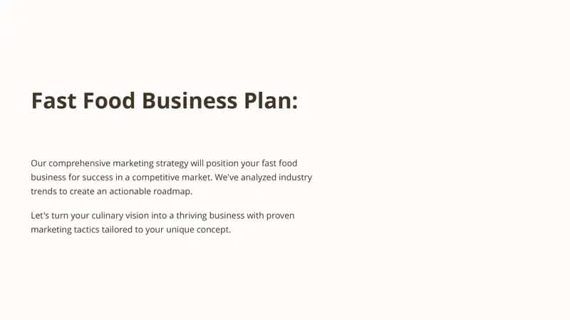 Fast Food Business Plan