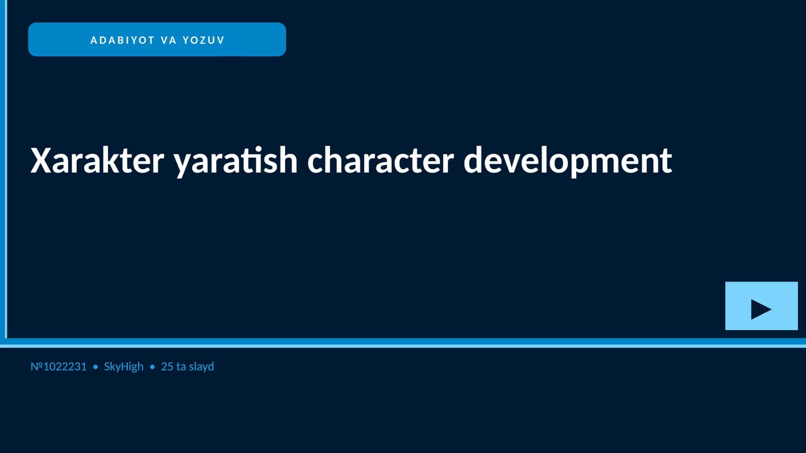 Xarakter yaratish character development