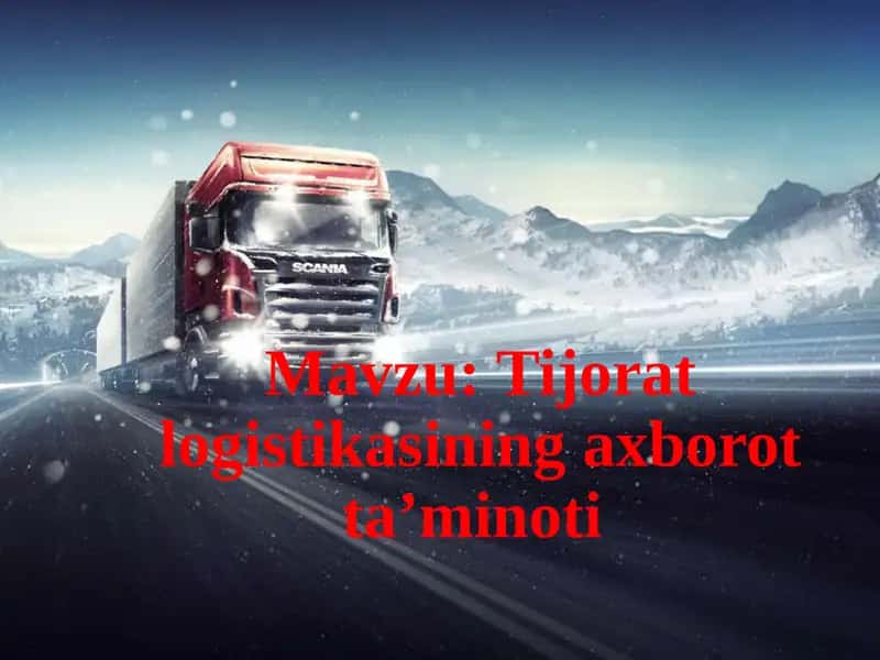 Tijorat logistikasining axborot ta’minoti