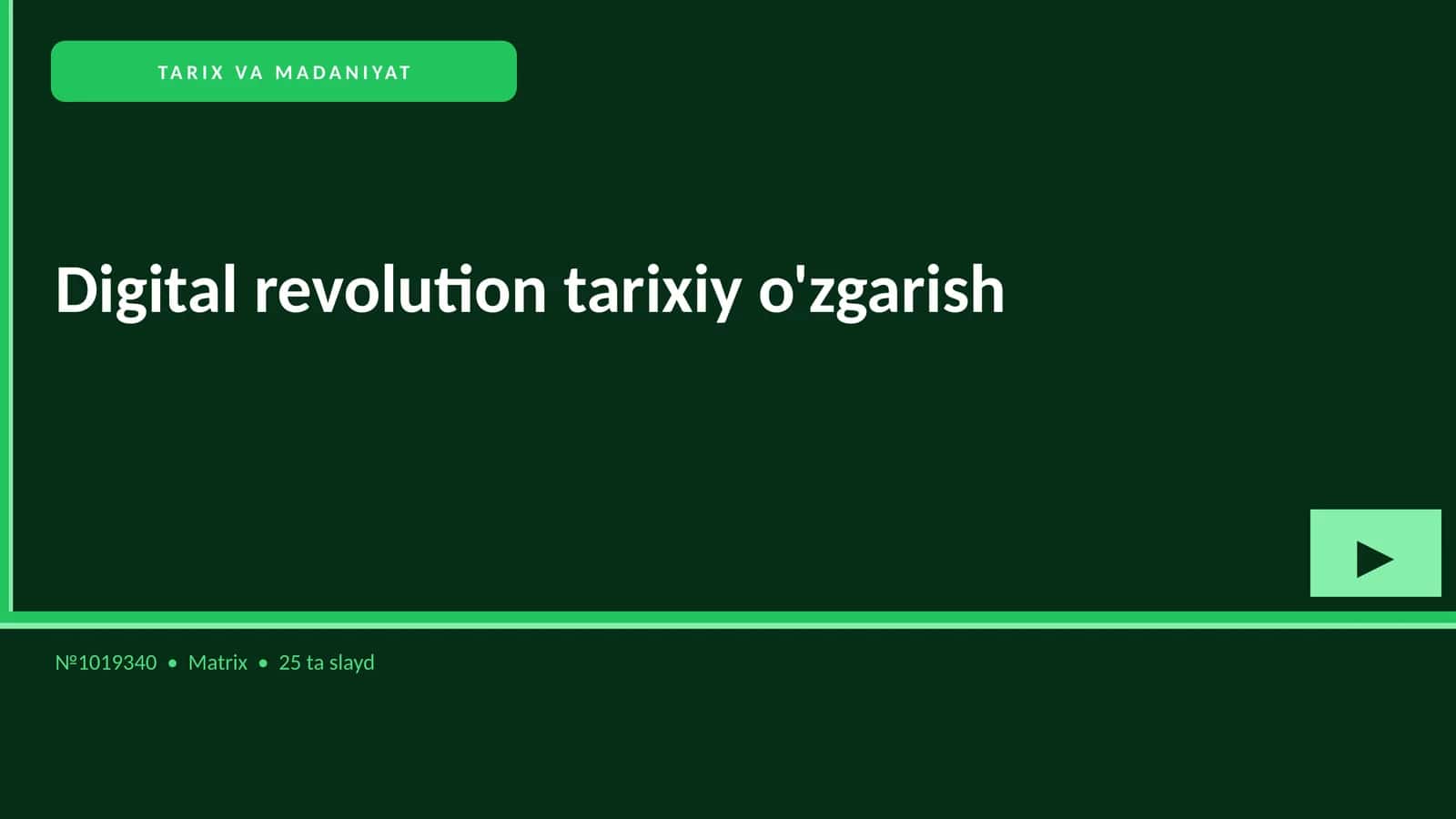Digital revolution tarixiy o'zgarish