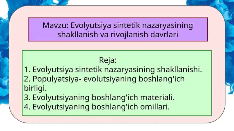 Evolyutsiya sintetik nazariyasi