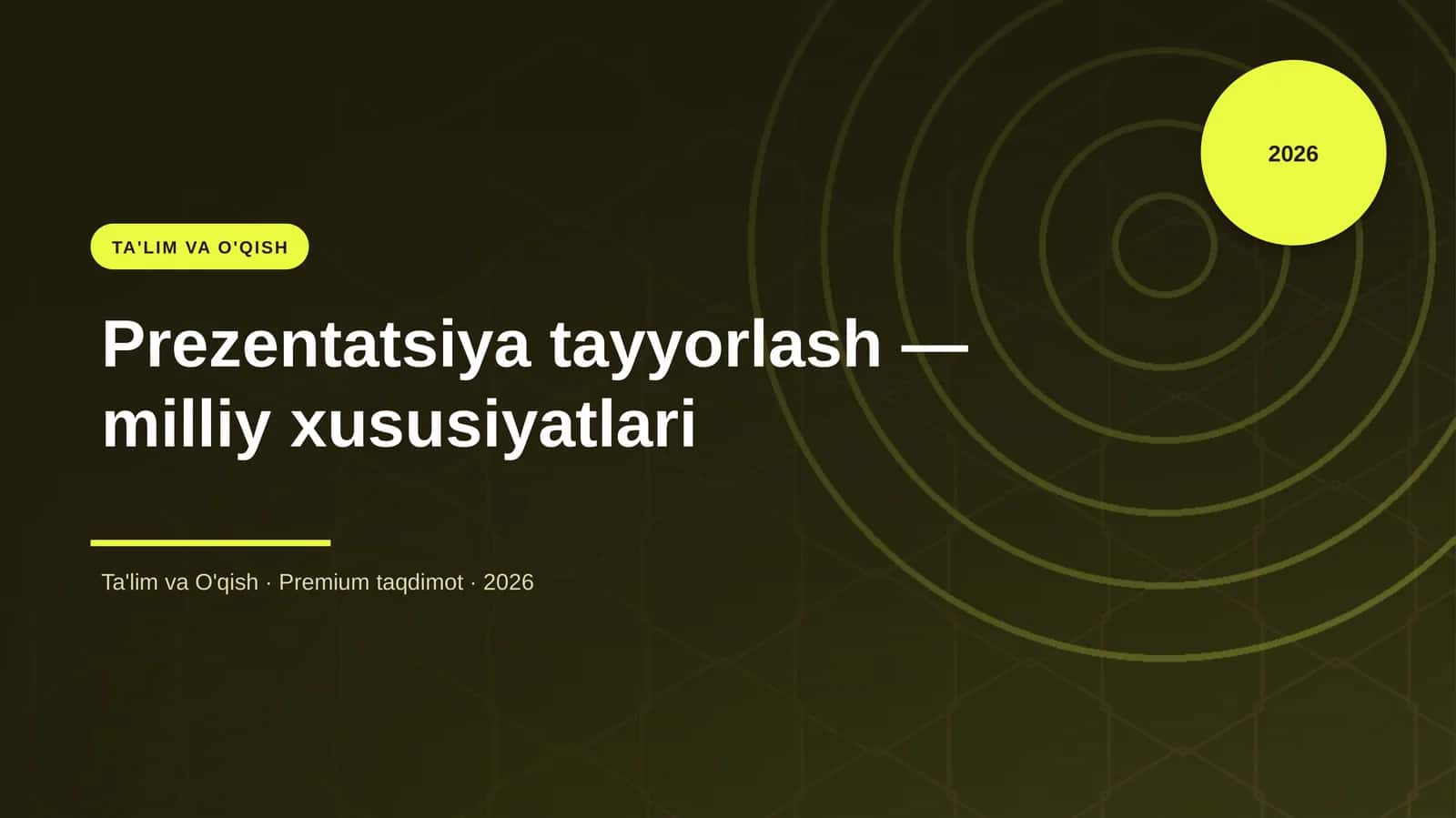 Prezentatsiya tayyorlash — milliy xususiyatlari