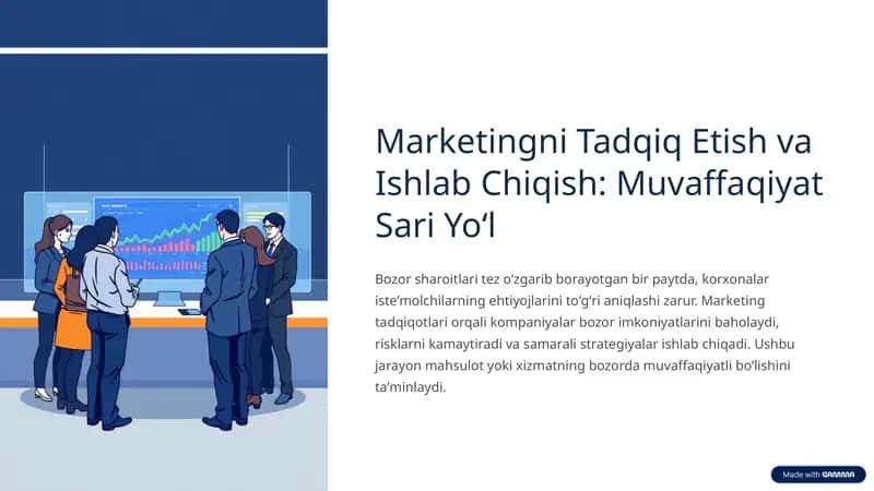 Marketingni Tadqiq Etish va Ishlab Chiqish: Muvaffaqiyat Sari Yoʻl