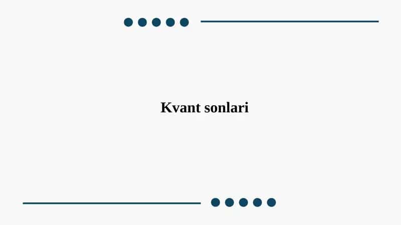 Kvant sonlari