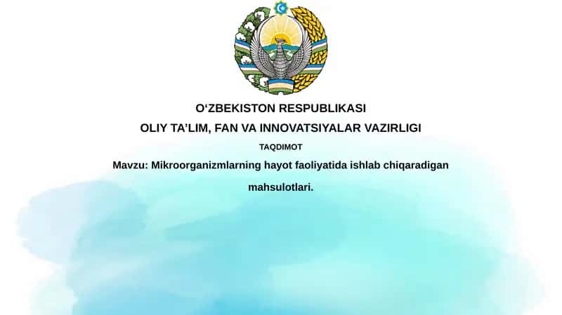 Mikroorganizmlarning hayot faoliyatida ishlab chiqaradigan mahsulotlari