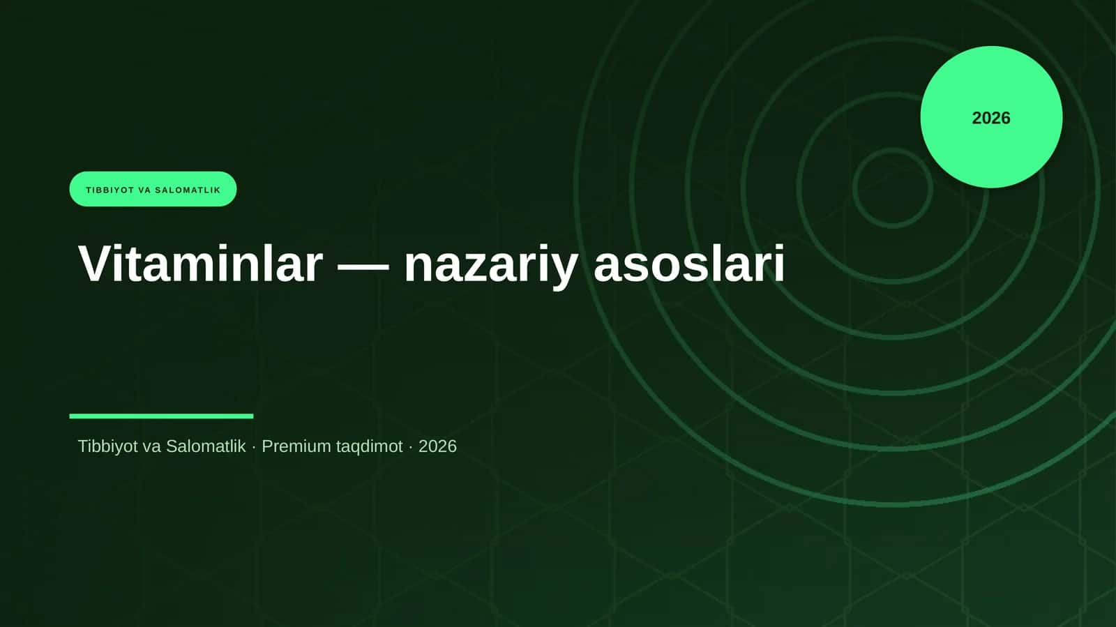 Vitaminlar — nazariy asoslari