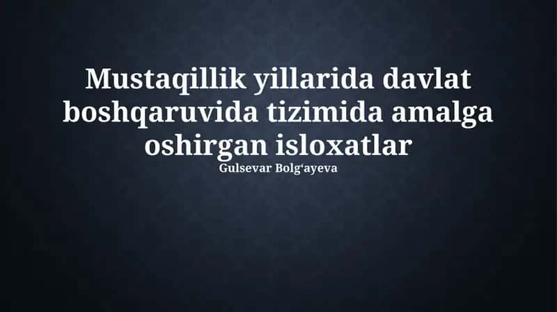 Konstitutsiyaviy va Maʼmuriy Islohotlar