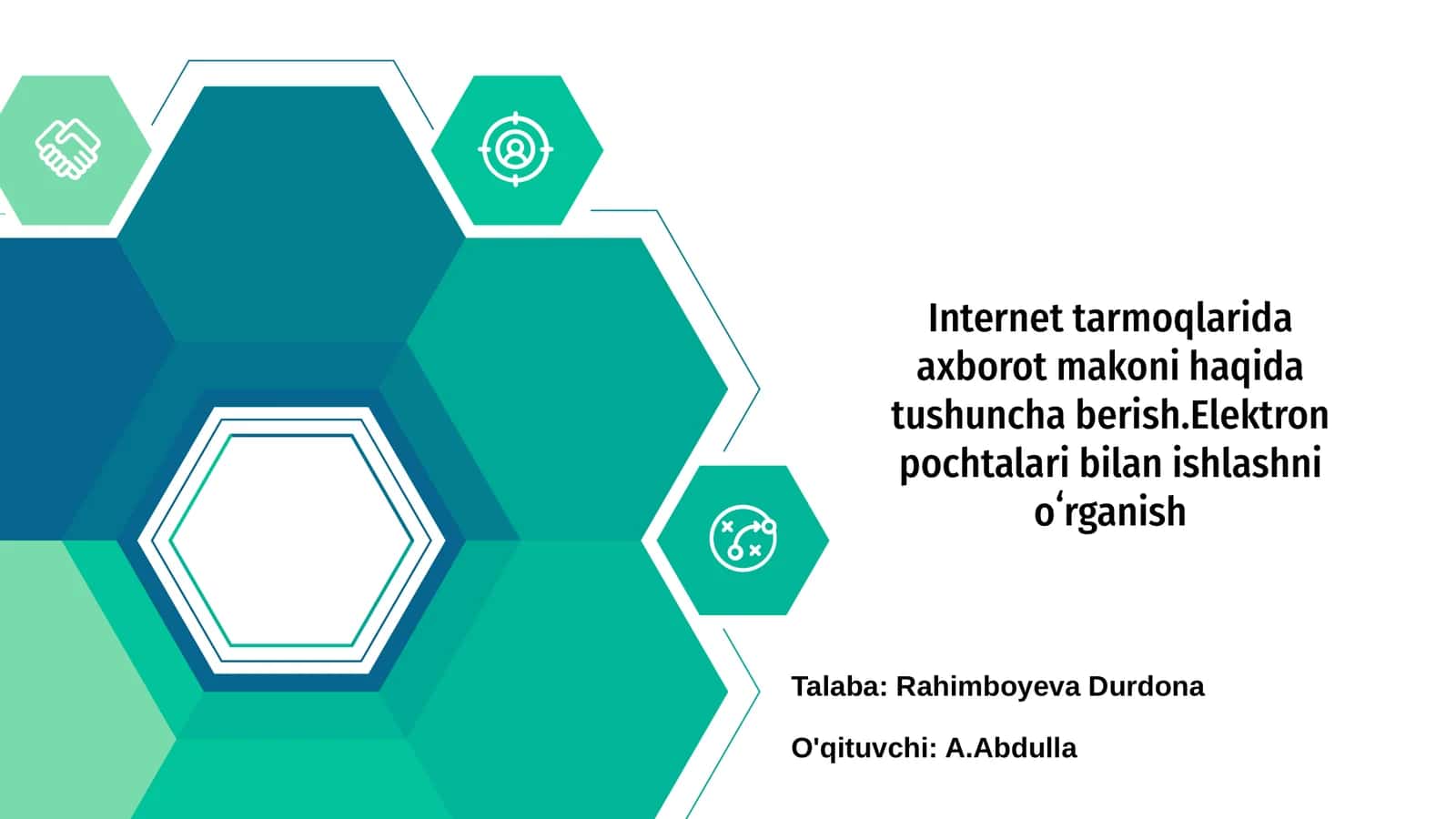 Internet tarmoqlarida axborot makoni haqida tushuncha berish
