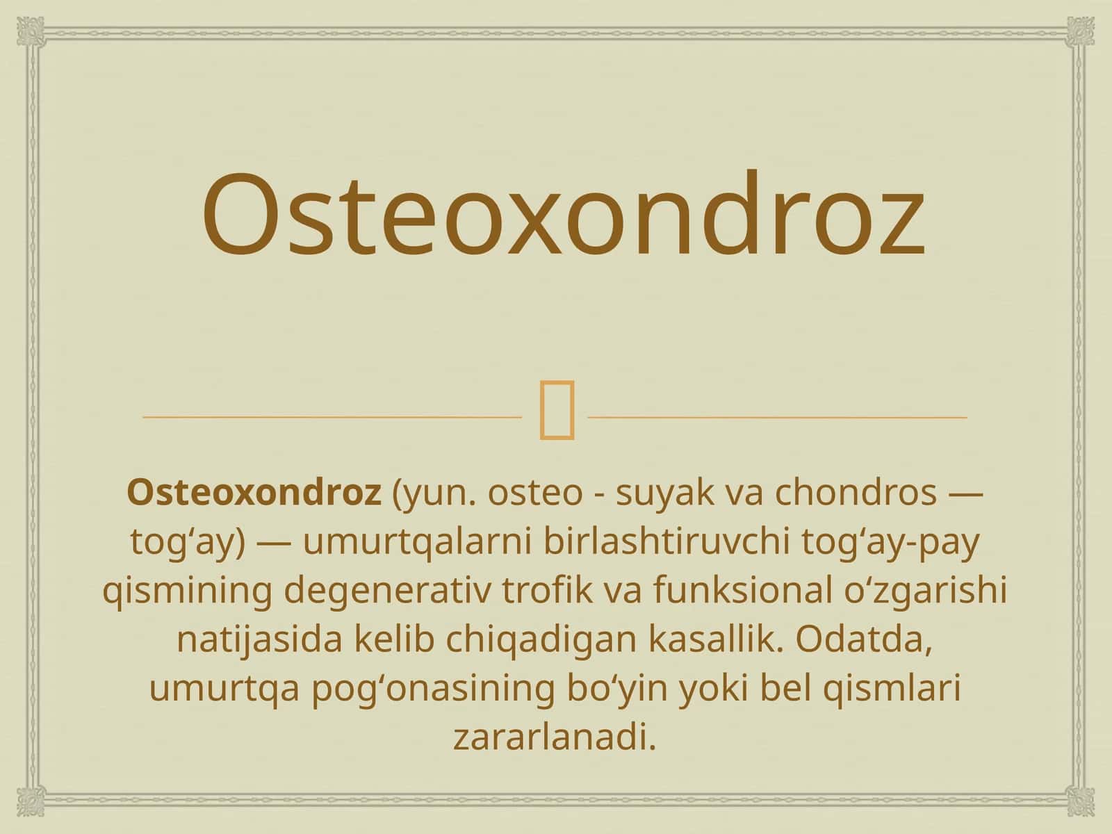 Osteoxondroz