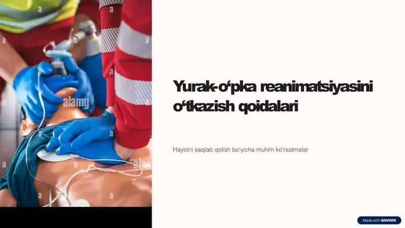 Yurak-o‘pka reanimatsiyasini o‘tkazish qoidalari