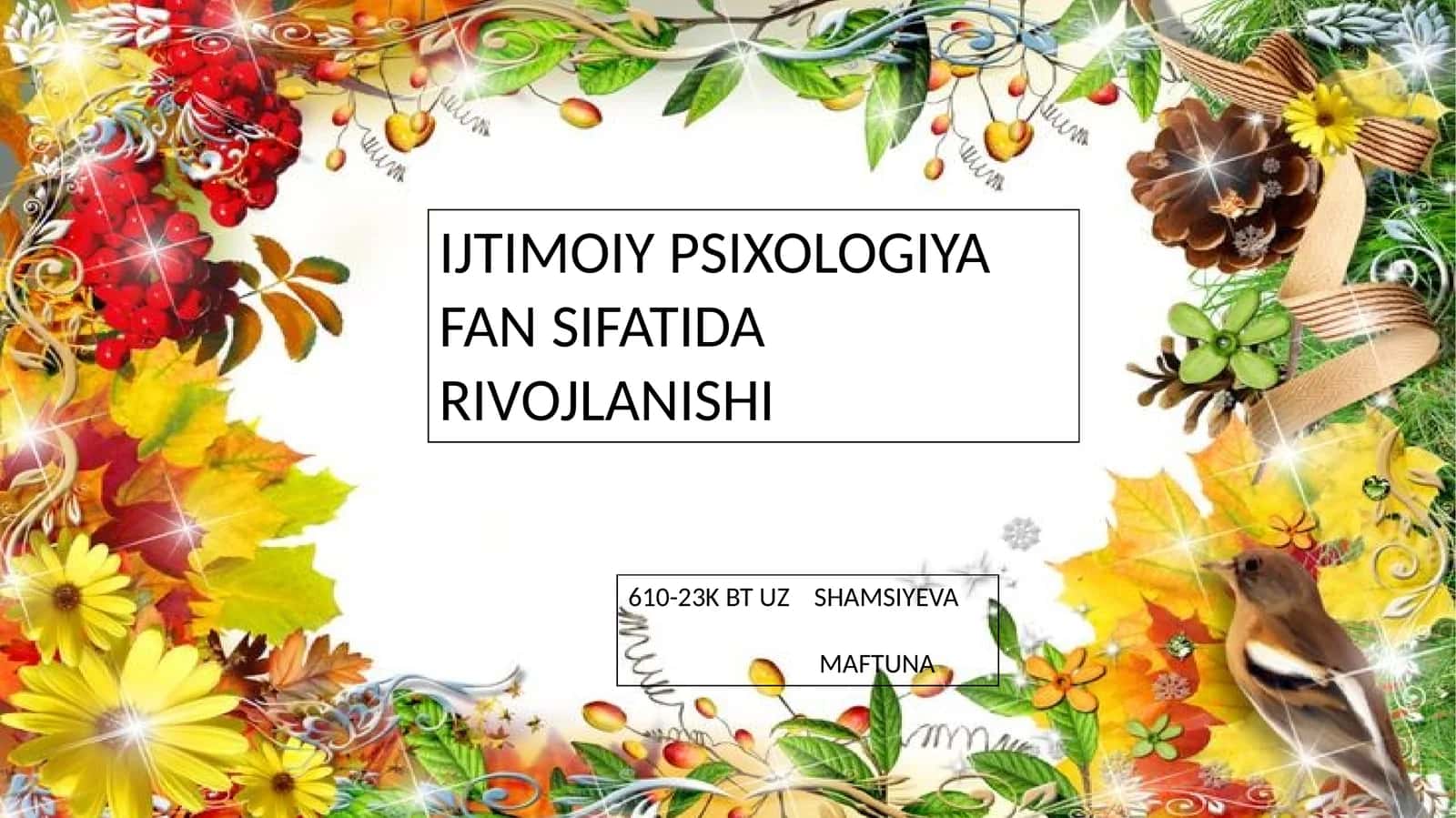 IJTIMOIY PSIXOLOGIYA FAN SIFATIDA RIVOJLANISHI