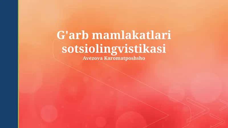 G'arb mamlakatlari sotsiolingvistikasi