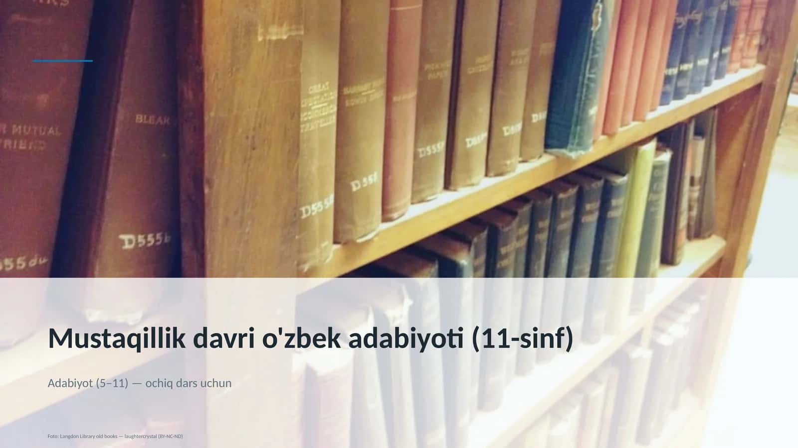 Mustaqillik davri o'zbek adabiyoti (11-sinf)