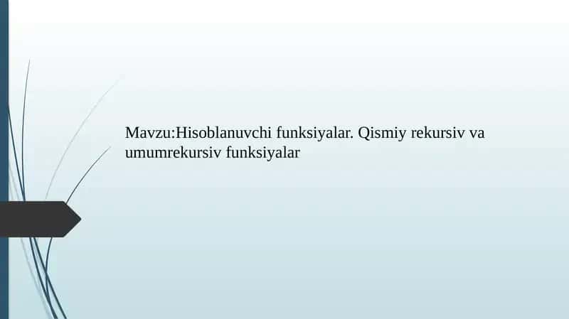 Xisoblanuvchi funksiyalar