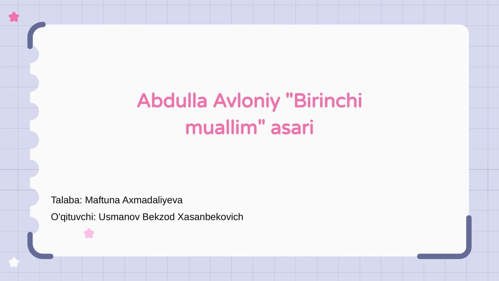 Birinchi muallim