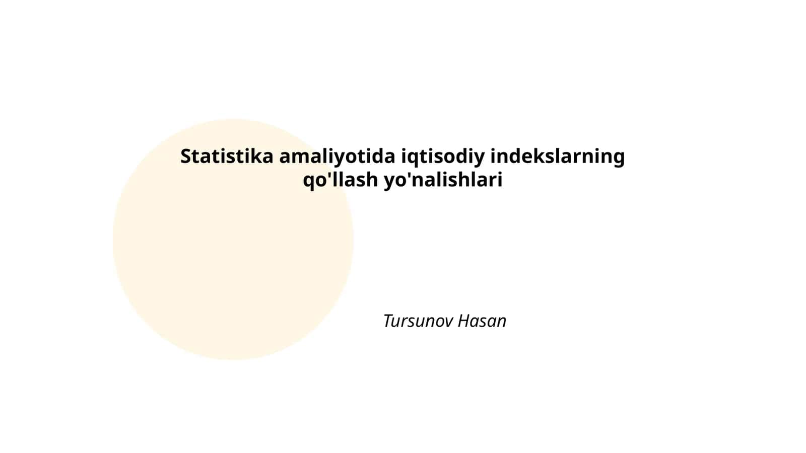 Statistika amaliyotida iqtisodiy indekslarning qo'llash yo'nalishlari