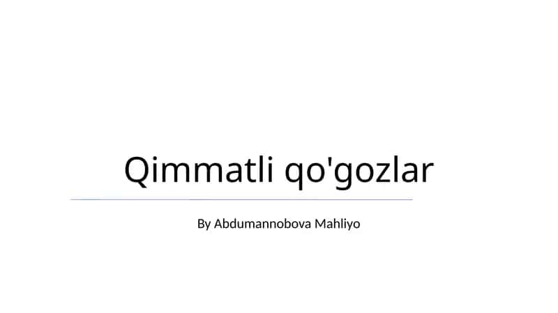 Qimmatli qo'gozlar