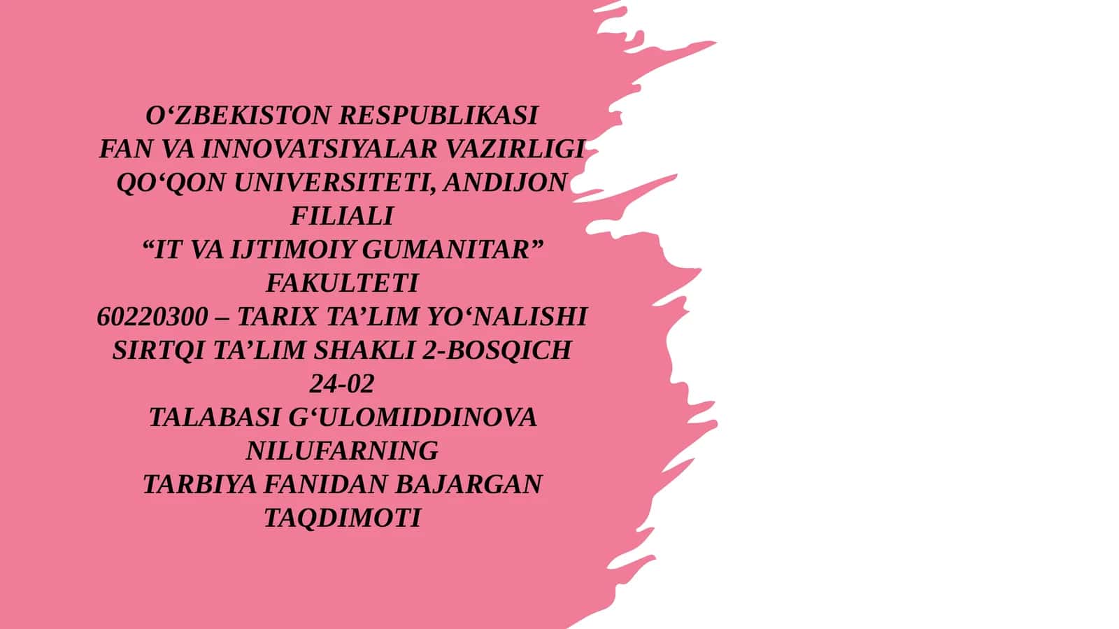 Yoshlarda oʻqituvchilarda vatanparvarlik ruhini shakllantirish