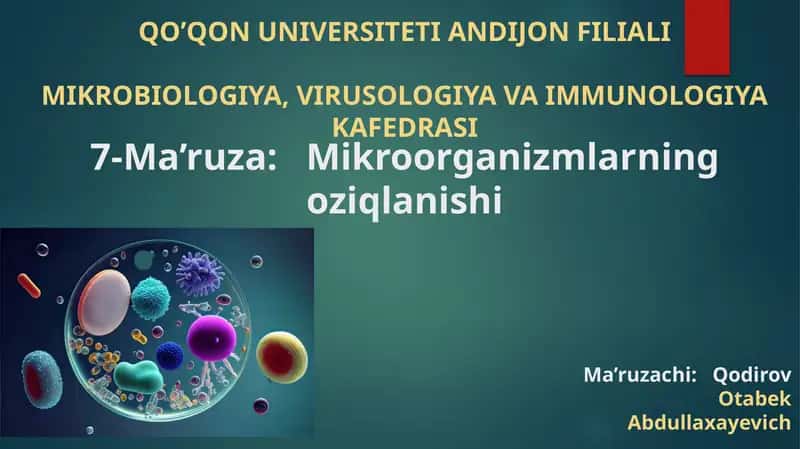 Mikrobiologiya, virusologiya va immunologiya kafedrasi