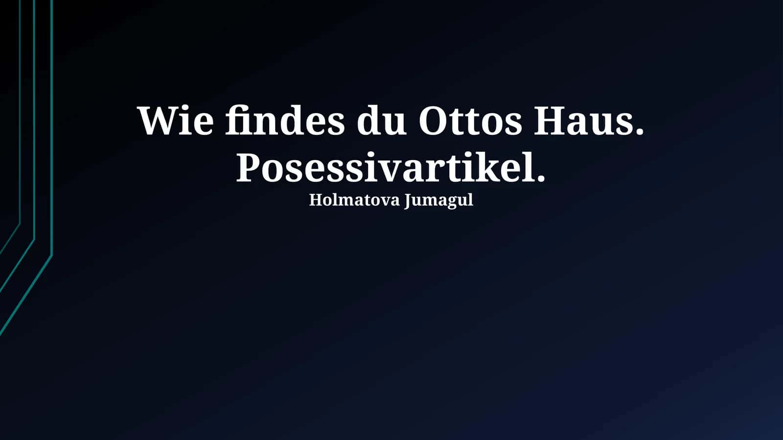 Ottos Haus. Posessivartikel