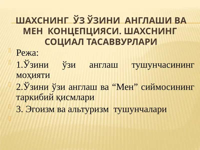 Ўзини ўзи англаш