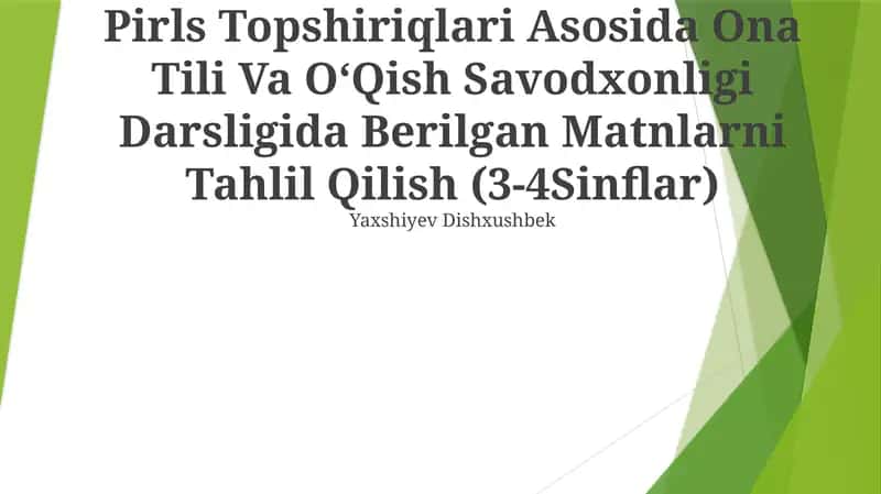 O'zbek Tili Va Savodxonligi Darsligi