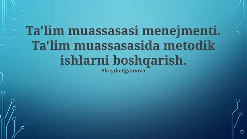 Ta'lim muassasasi menejmenti