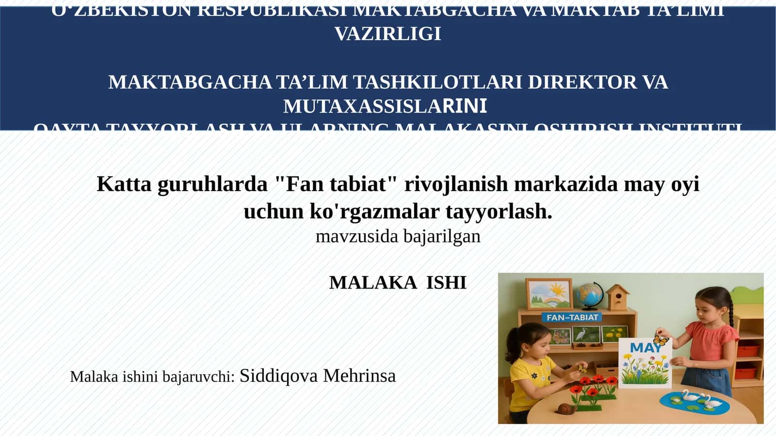Tashkilotlarida fan va tabiat markazining faoliyati