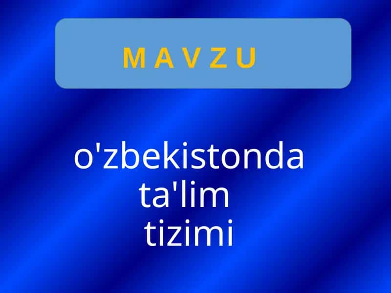 Xalq ta'limi tizimi respublikamiz ijtimoiy-iqtisodiy va madaniy rivojlantirishda ustuvor soha