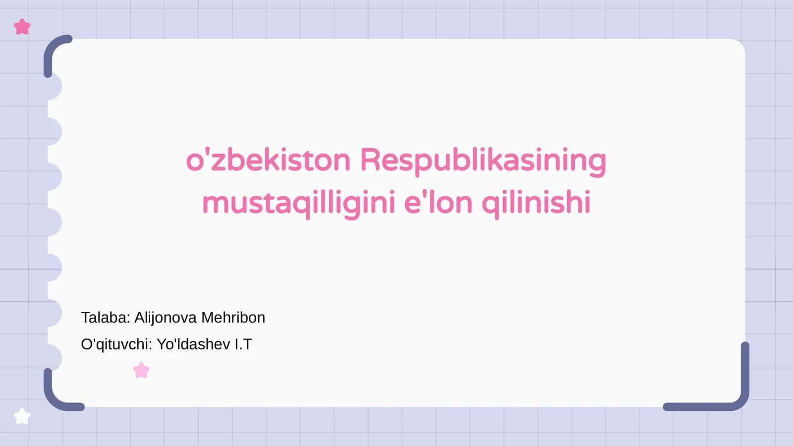 O'zbekiston Mustaqilligi E'lon Qilindi