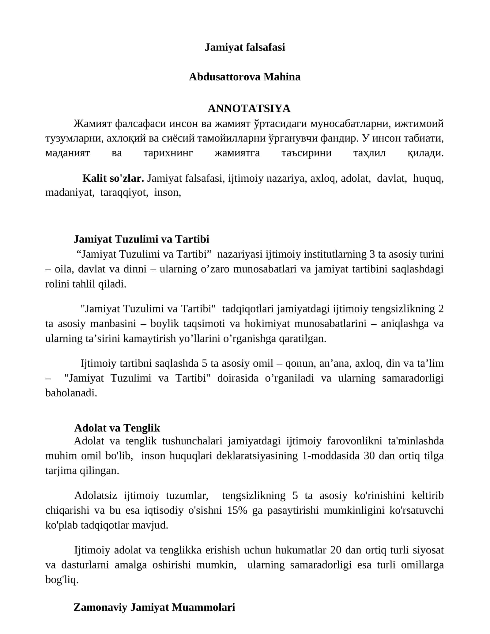Jamiyat falsafasi