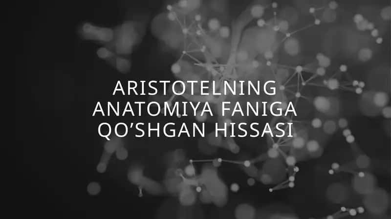 Aristotelning anatomiya faniga qo’shgan hissasi