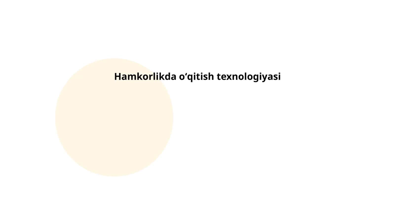 Hamkorlikda oʻqitish texnologiyasi