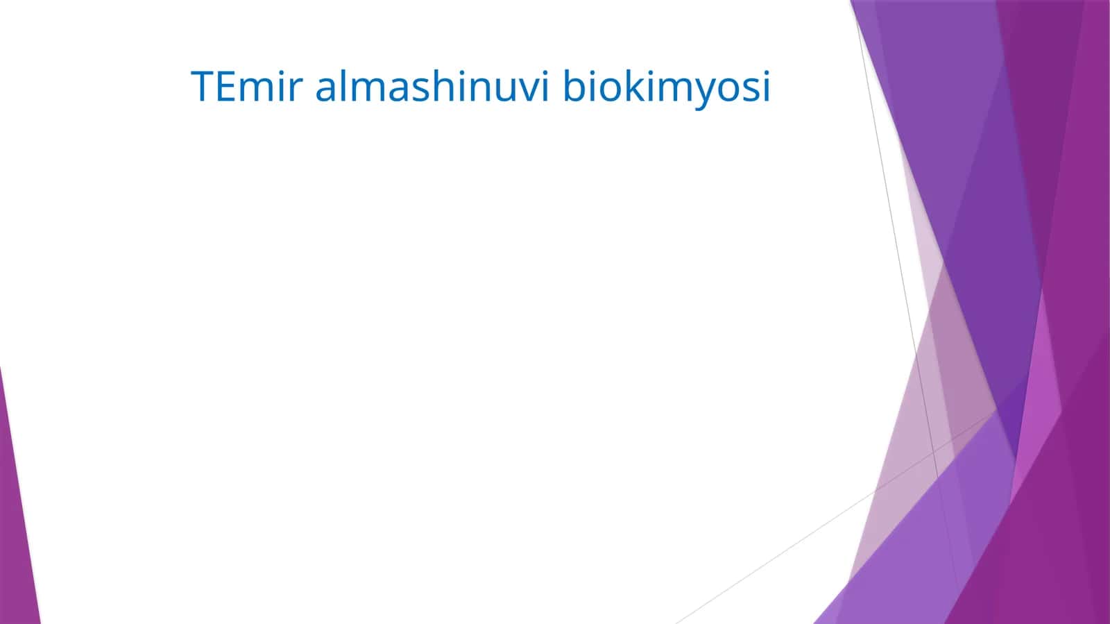 TEmir almashinuvi biokimyosi
