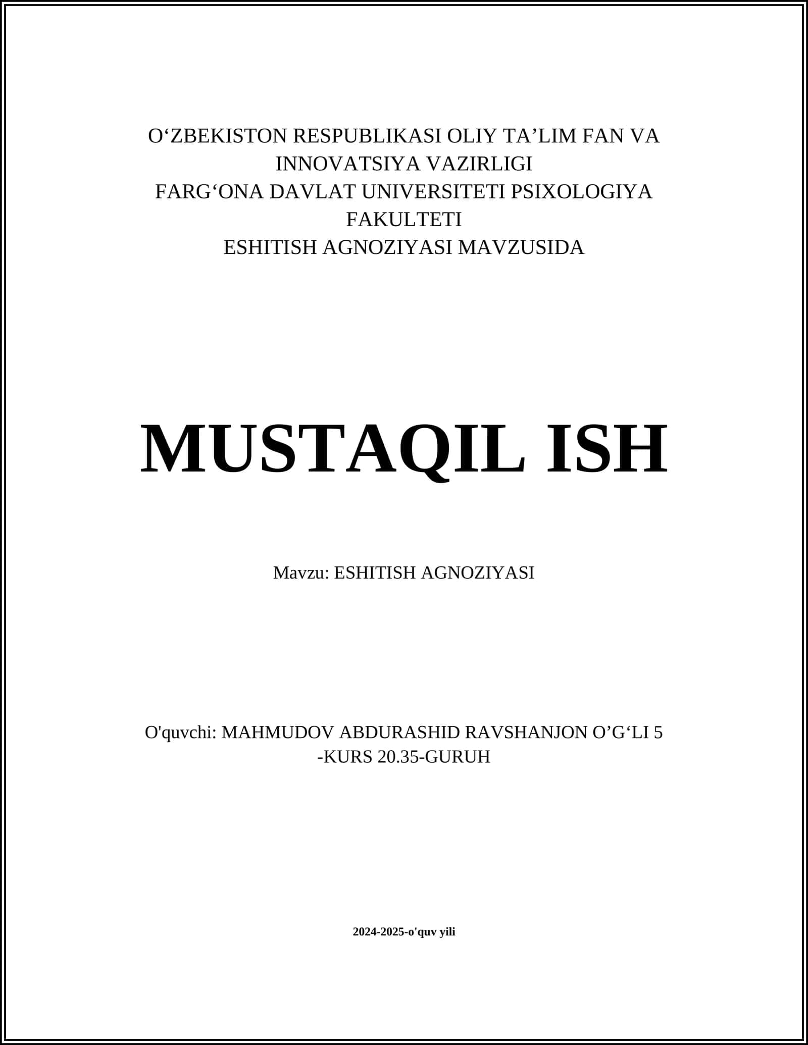 ESHITISH AGNOZIYASI