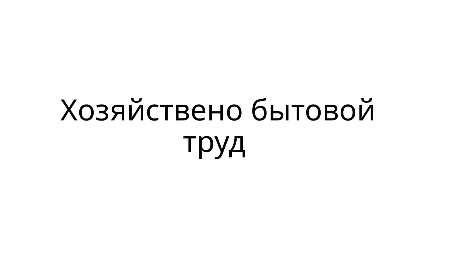 Хозяйствено бытовой труд