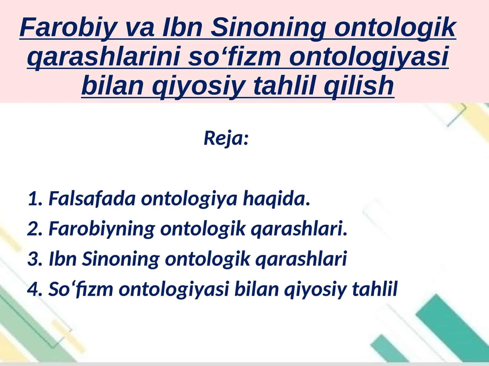 Ontologiya va uning rivojlanishi