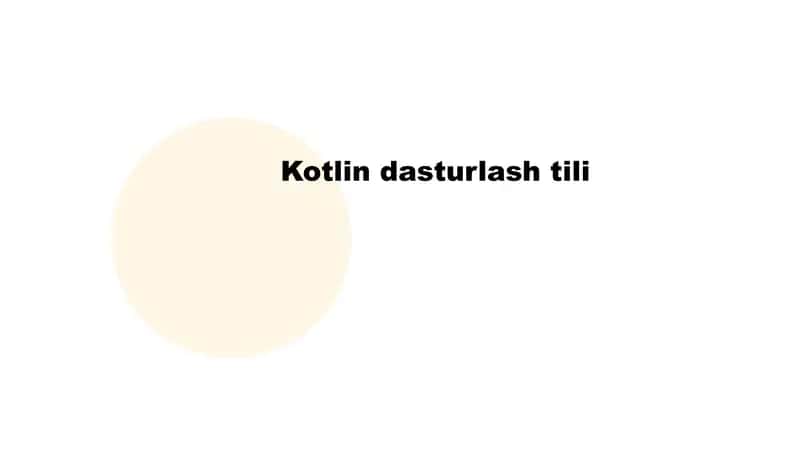 Kotlin dasturlash tili