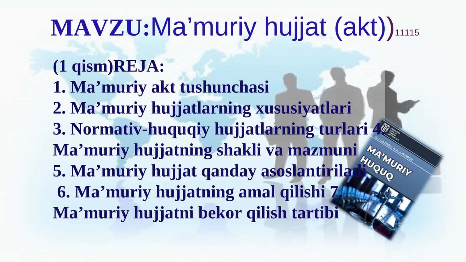 YANGI Mamuriy akt
