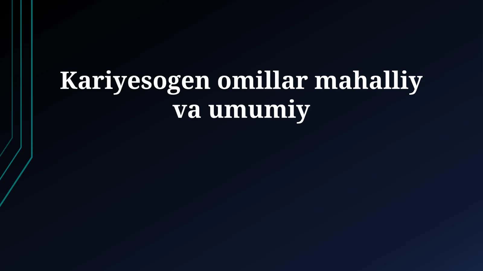 Kariesogen omillar mahalliy va umumiy