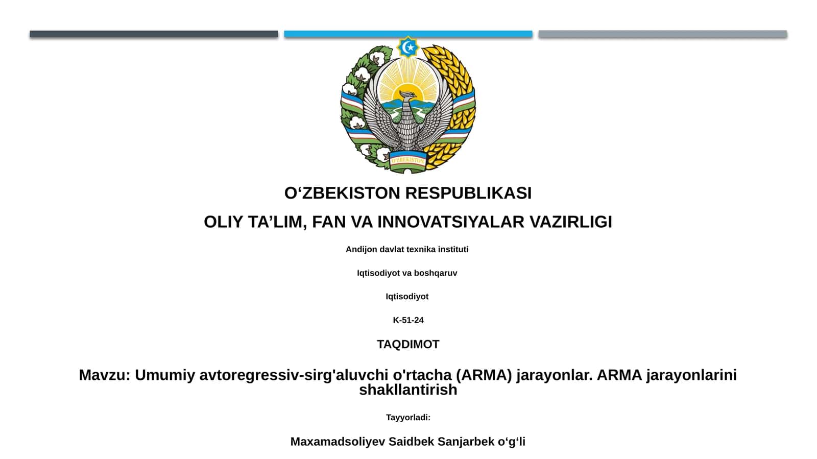 Umumiy avtoregressiv-sirg'aluvchi o'rtacha (ARMA) jarayonlar