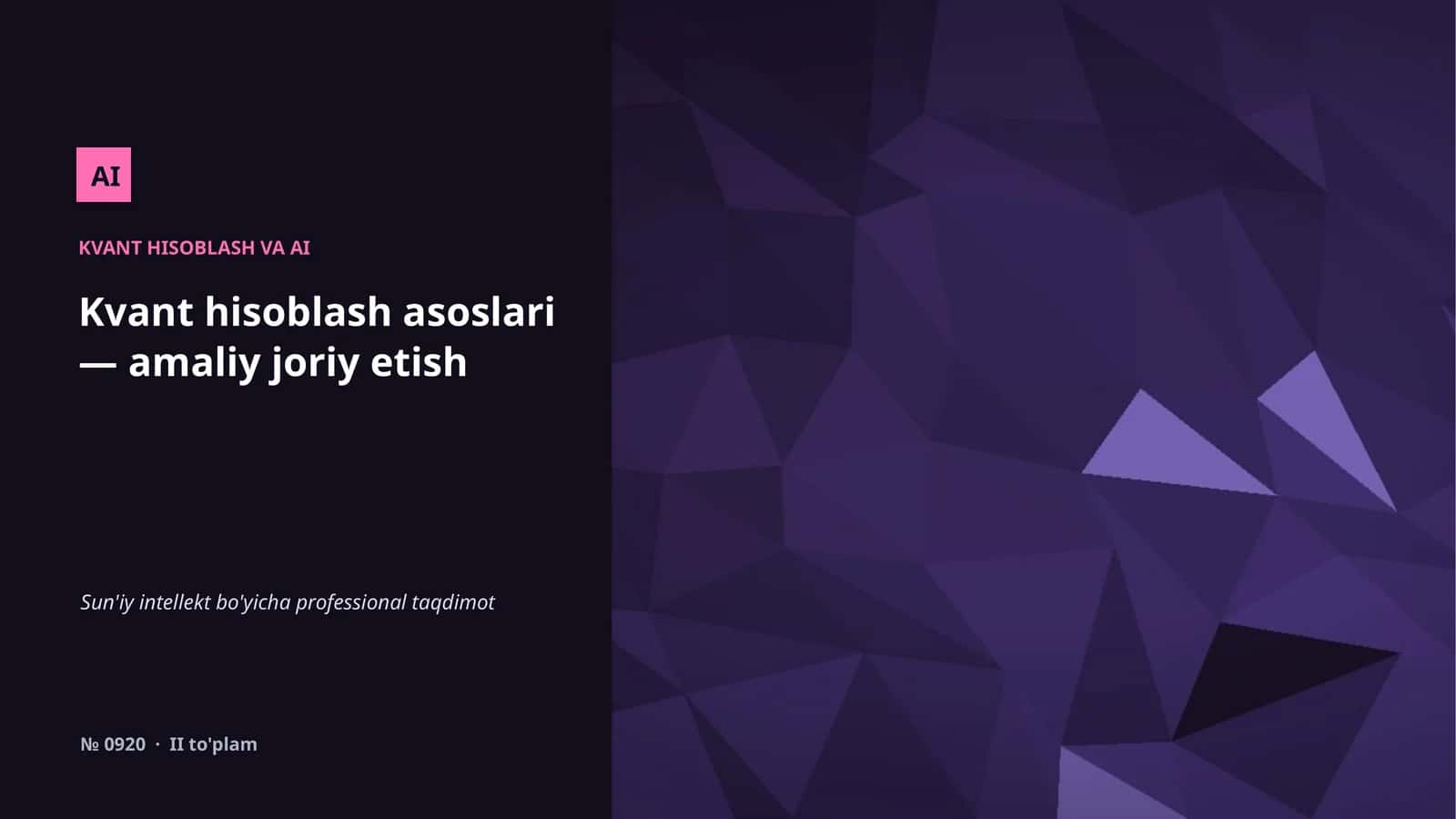 KVANT HISOBLASH VA AI