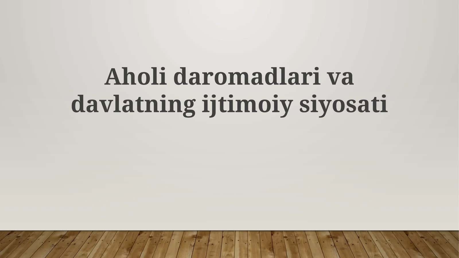 Daromadlar taqsimoti va kambag'allik