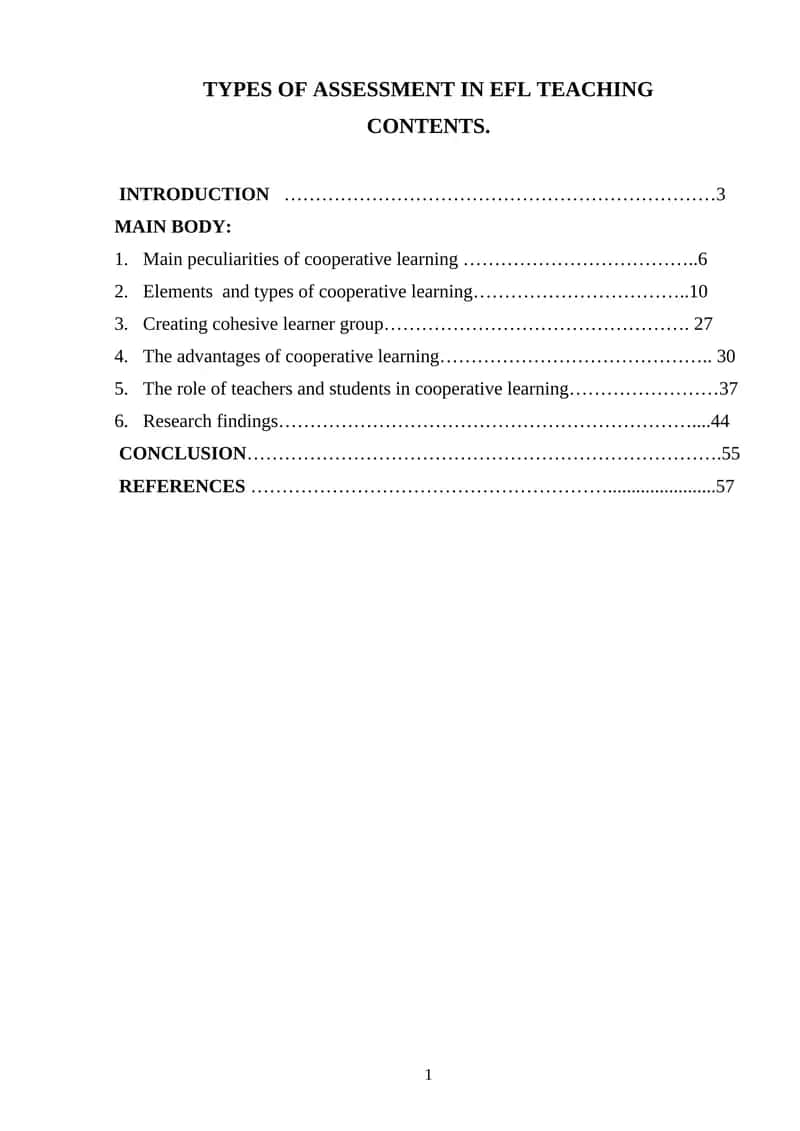 Cooperative Learning in EFL Teaching